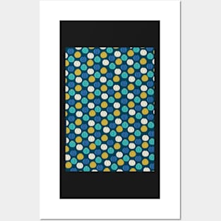 Sea urchins in blue, yellow , white and turqoise Posters and Art